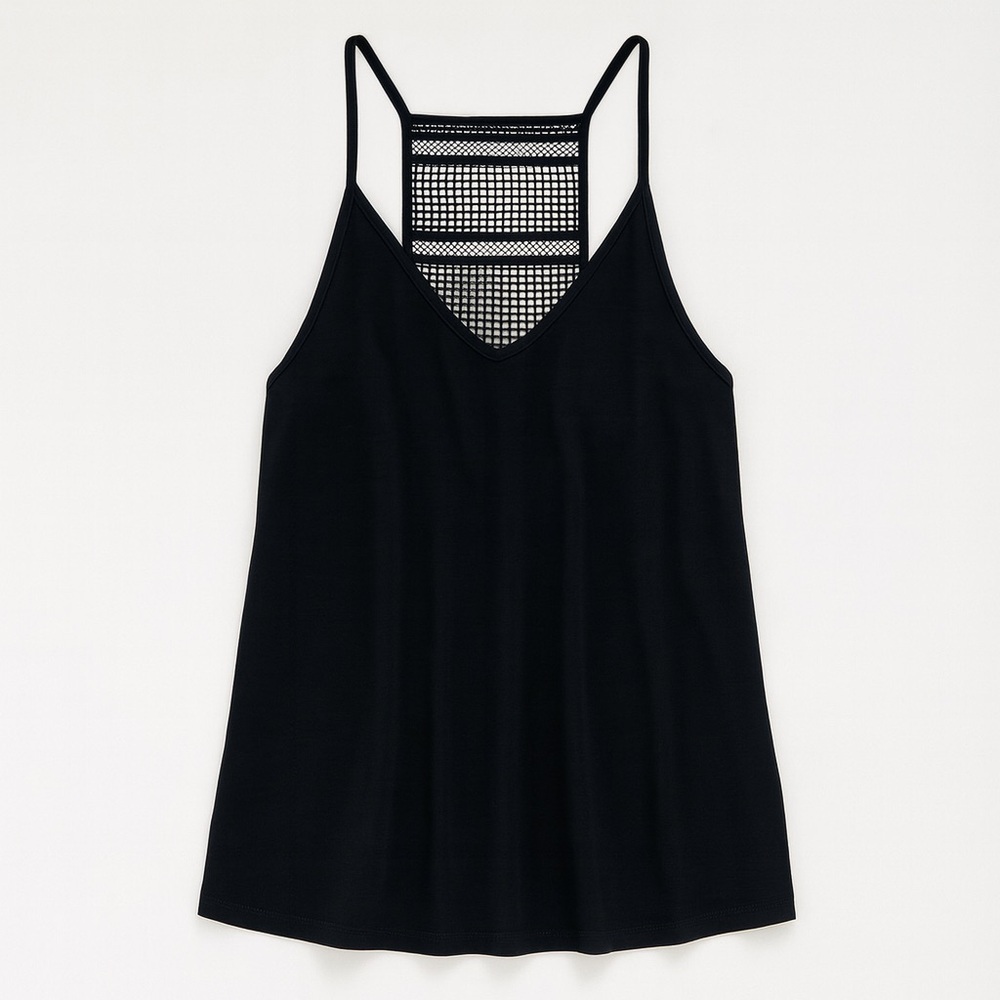 New Old Navy Black Tank Top Boho Summer Style Casual Flowy Bohemian V-Neck XS